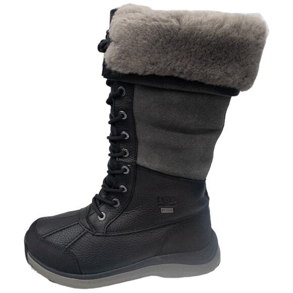 Authentic Ugg Adirondack III Tall Boot Black Gray Womens Waterproof Winter Snow - Picture 3 of 11